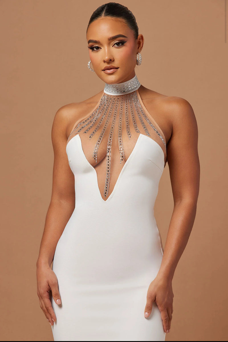 Lina Embellished Bandage Maxi Dress