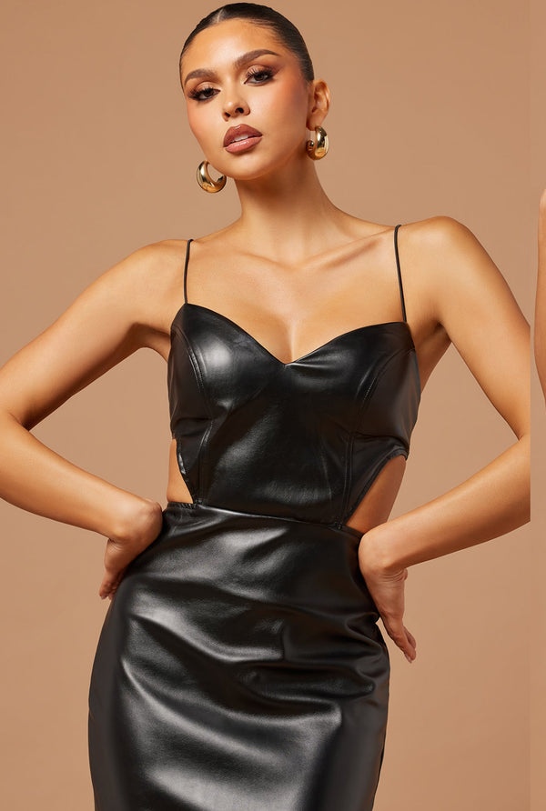 Peyton Faux leather Gown