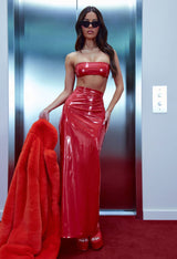 Keeping Up Latex Skirt Set